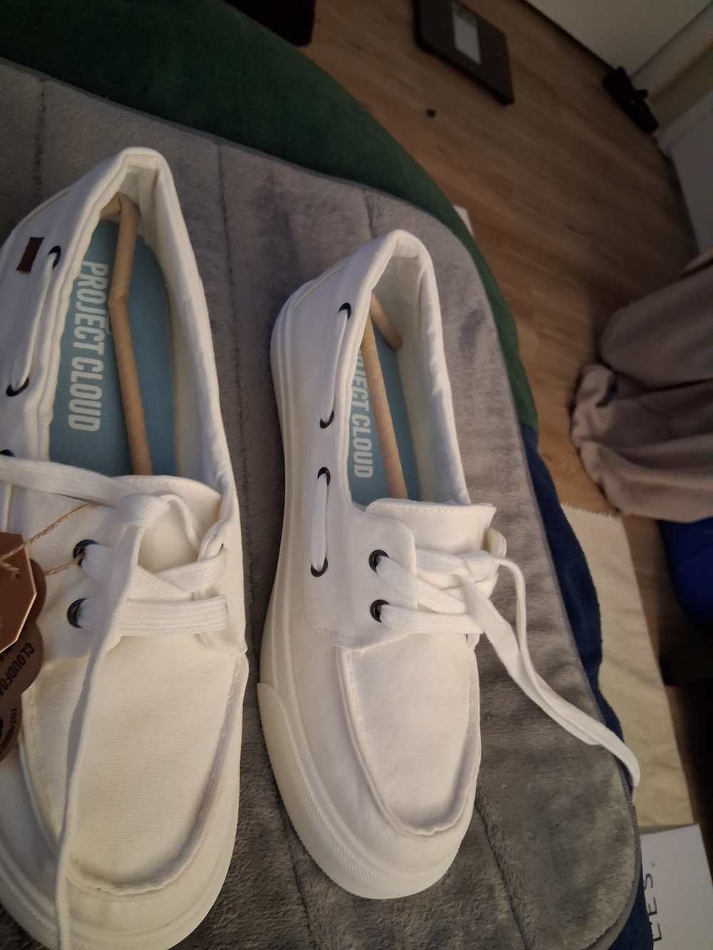 Project Cloud Seasalt Memory Foam Boat Shows White Women's Canvas  US SIZE 10